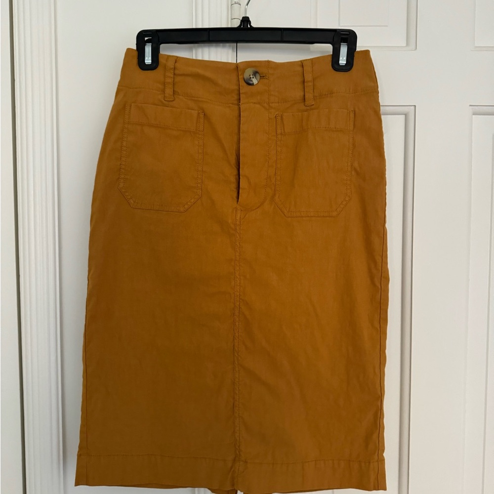 Mauve Mustard Midi Skirt